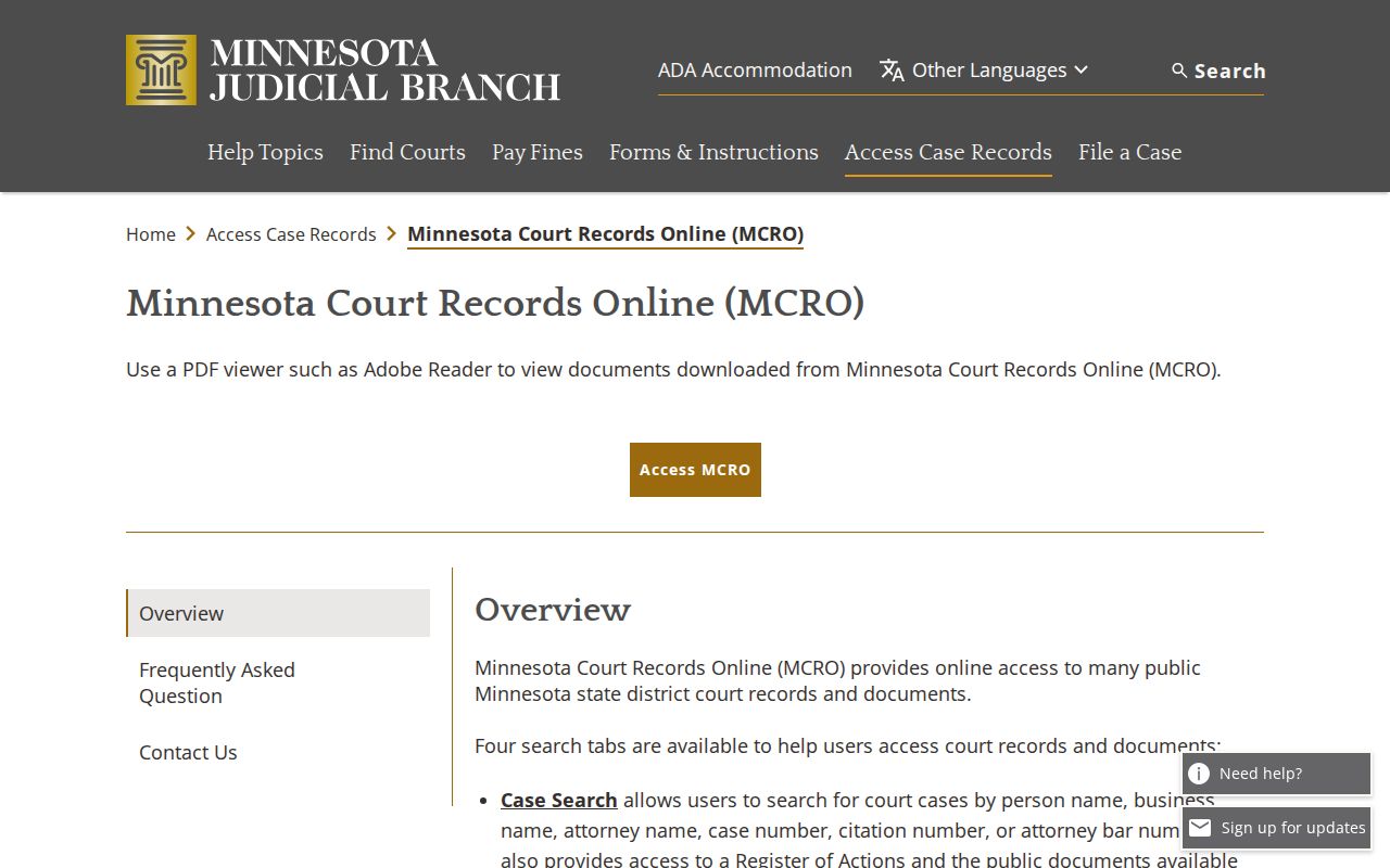 St. Louis County case search information from the Minnesota Judicial Branch