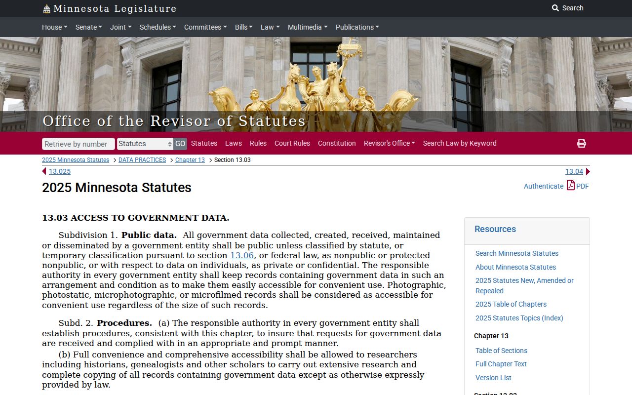 St. Louis County civil docket source image for Minnesota public data access law