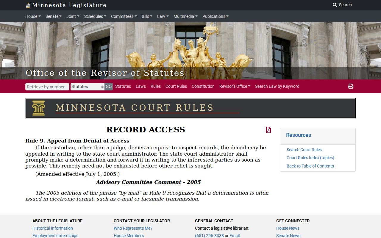 St. Louis County court calendar source image for Minnesota Rule 9 public record appeal