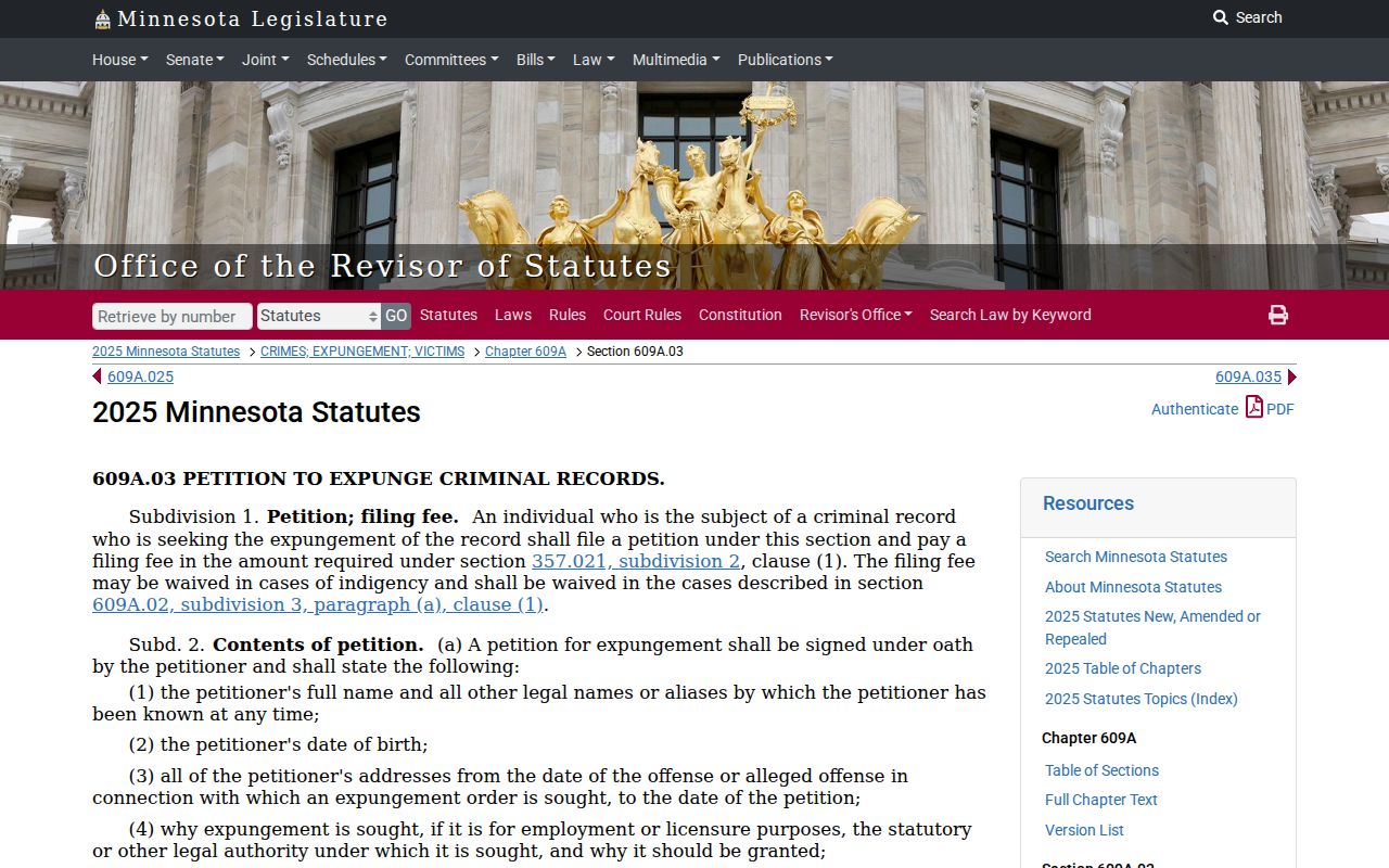 St. Louis County criminal docket source image for Minnesota expungement law
