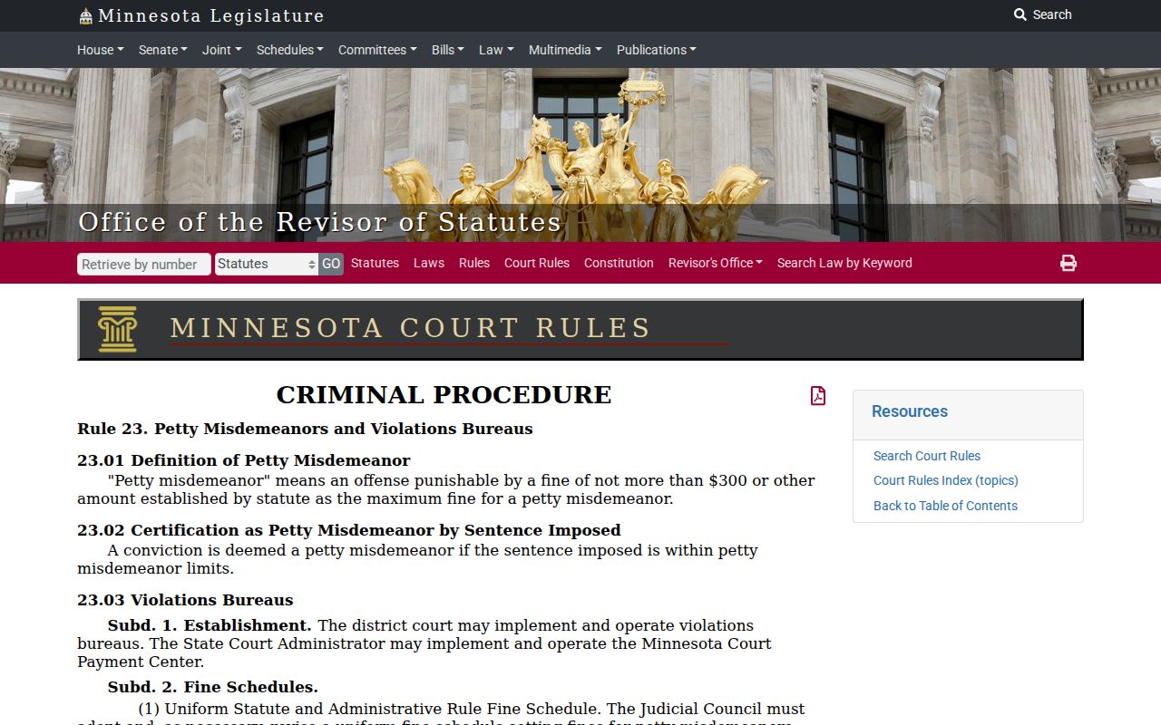 St. Louis County criminal docket source image for Minnesota Criminal Rule 23