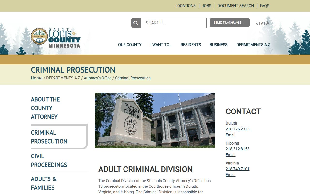 St. Louis County criminal docket source image from the County Attorney criminal prosecution page