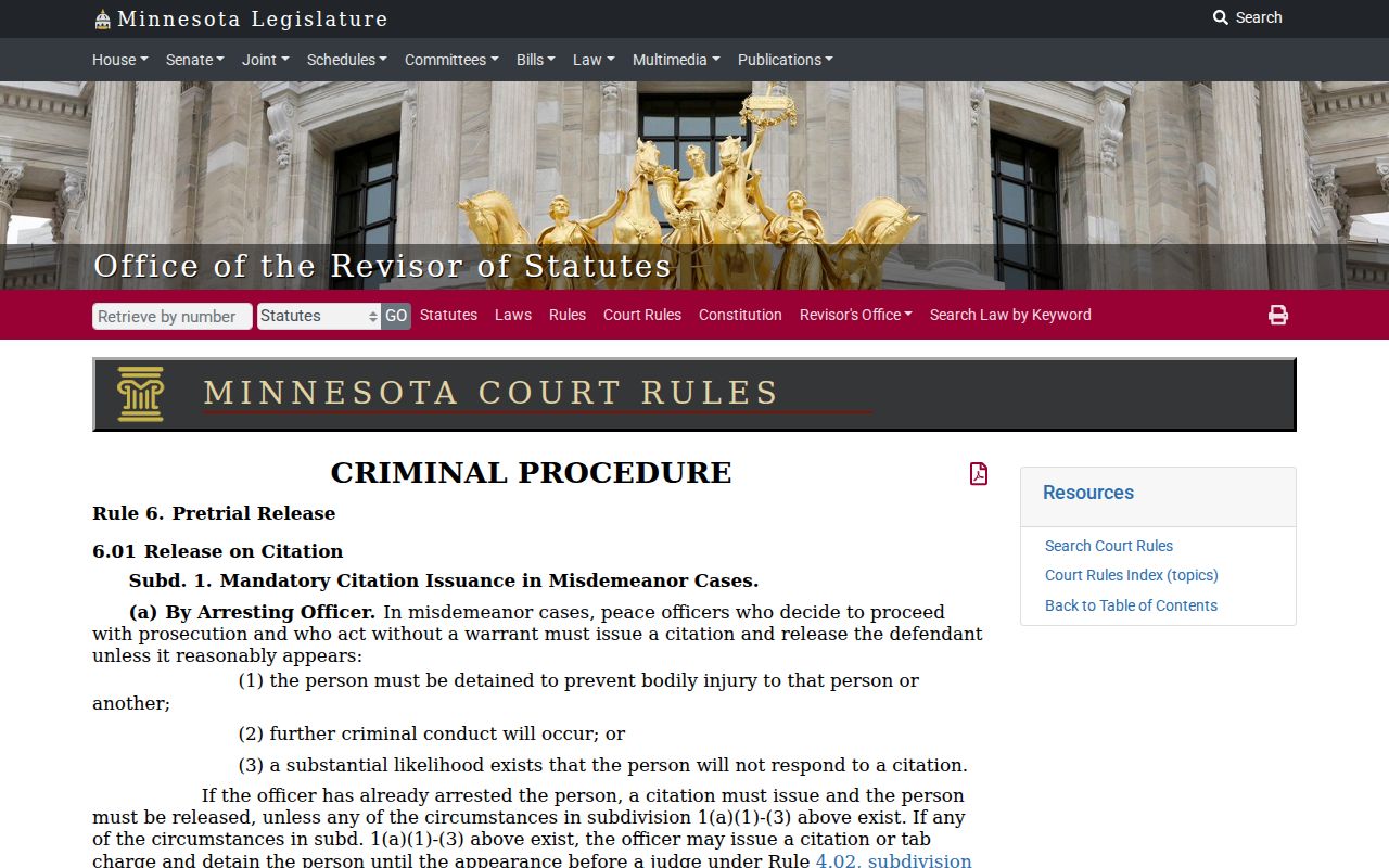 St. Louis County criminal docket source image for Minnesota Criminal Rule 6