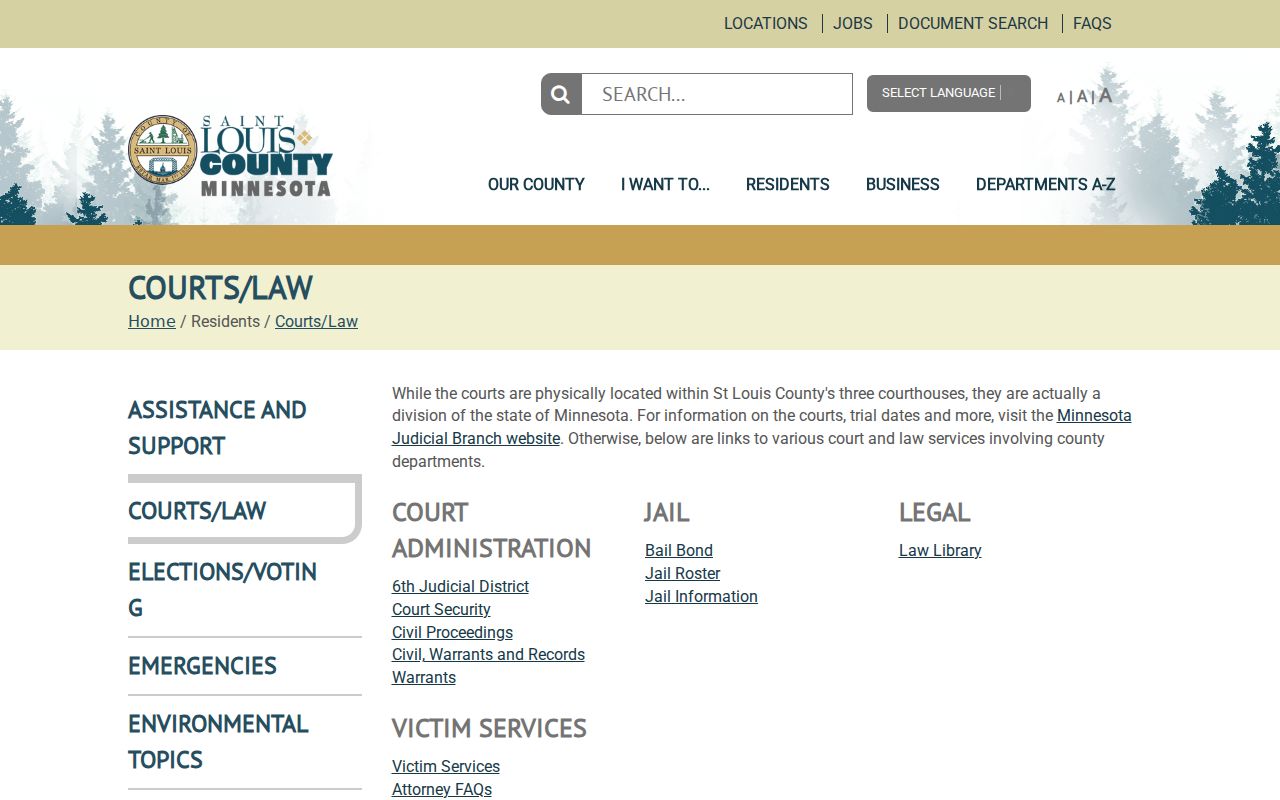 St. Louis County court docket county courts and law resource