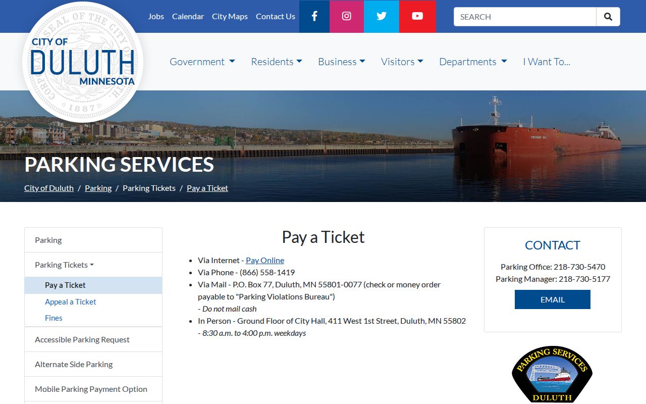 St. Louis County traffic ticket distinction for Duluth parking administration